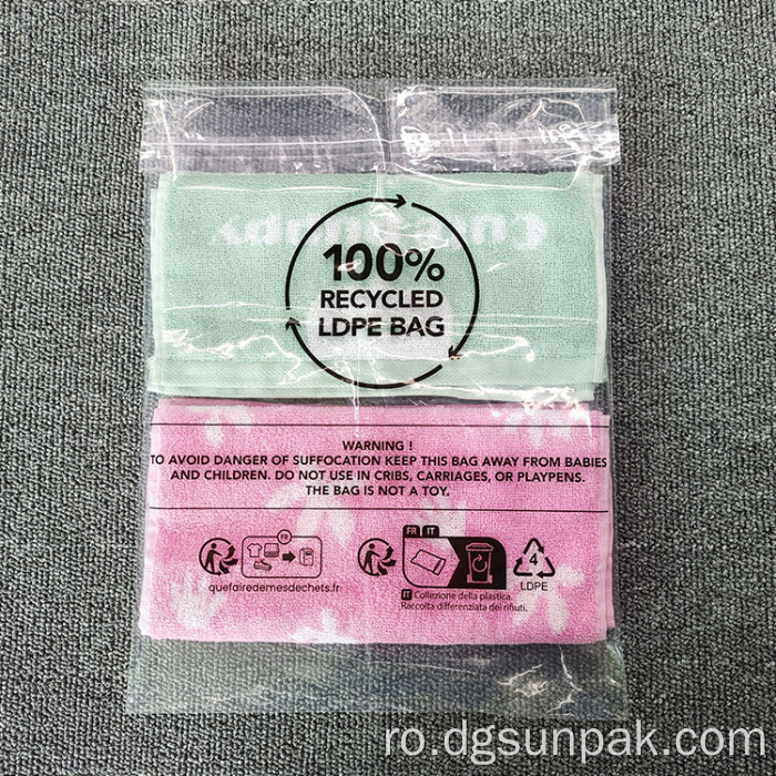 sigilarea ambalajelor Pungi de polietilenă reciclate standard la nivel mondial